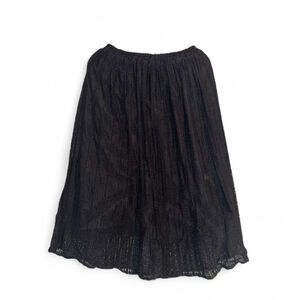 Cathaya Black Lace Boho Midi Skirt Lined Festival Whimsy Goth Size S